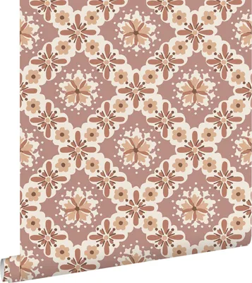 Zdjęcie produktu dla ESTAhome Tapeta zabytkowe kwiaty fioletowego mauveIbrązowym 50 x 900 cm