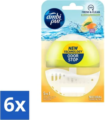 Produktbild von Ambi Pur Toilettenblock Starter Kit 5in1 Zitrone & Mandarine - Vorteilspack - 6 Stücke