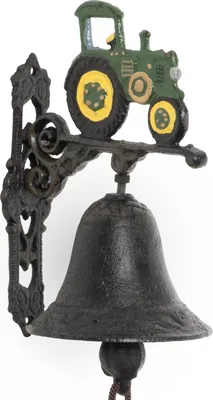 Produktbild von Moritz Türglocke Glocke Traktor Trecker grün Wandglocke Gartendeko Gusseisen Rustikal Antik Design Stil Retro Klingel