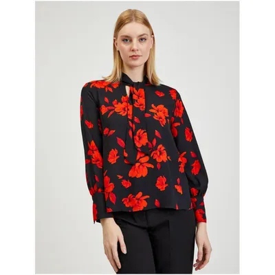 Produktbild von Orsay Rot-Schwarze Damenbluse mit Blumenmuster DP-3547384__M