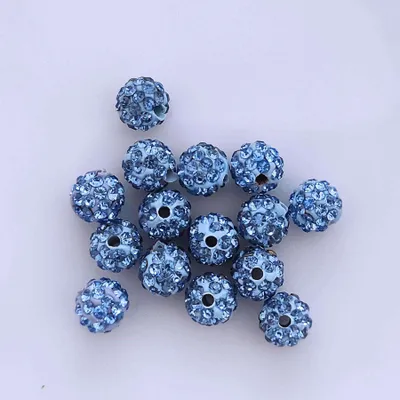 Obrázek produktu pro Shamballa Perlen, glitzer, 10 mm, 10 Stück, Türkis