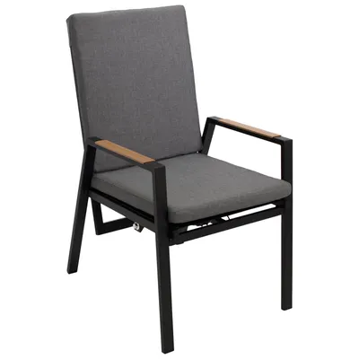 Produktbild von DEGAMO Gartensessel BILBAO Hochlehner, Alu anthrazit + Holzoptik, stufenlos verstellbar