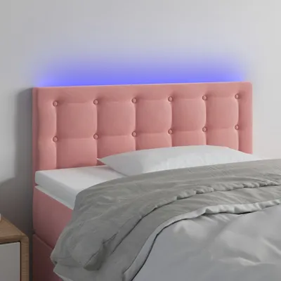Produktbild von The Living Store LED Kopfteil Rosa 100x5x78/88 cm Samt