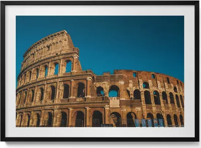 Produktbild von Kolosseum in Italien– Wandbild mit Rahmen – Gerahmtes Bild  – Wanddekoration – 100x70 cm –  Schwarz Rahmen