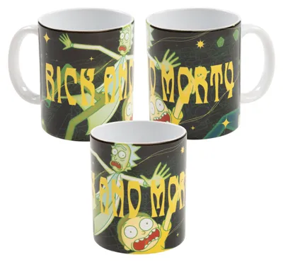 Produktbild von Rick and Morty Tasse - Teleport Kaffeetasse Becher Kaffeebecher aus Keramik Schwarz 320 ml