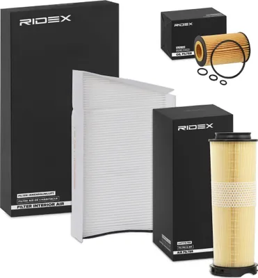 Produktbild von RIDEX Filterset Inspektionspaket Filtersatz passend für MERCEDES-BENZ C-Klasse Limousine (W203) C-Klasse T-modell (S203) CLK (C209) CLC (CL203)