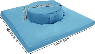 Immagine prodotto di Set di cuscini da meditazione, materiale confortevole, utilizzo versatile, blu