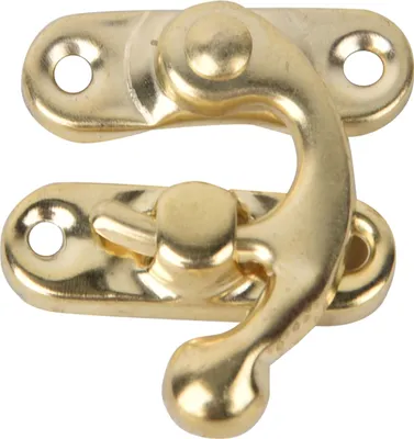 Image de Fabater serrure à corne à boucle, crochet de verrouillage à boucle de style rétro, 3,2 X 2,8 Cm, pour boîtes cadeaux de bijoux (crochet droit jaune)