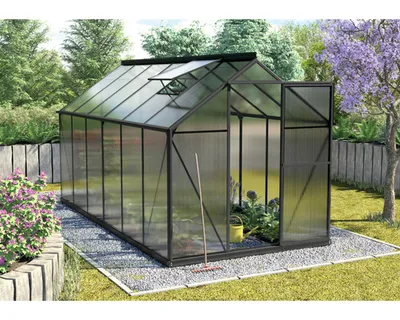 Produktbild von Vitavia Gewächshaus "Triton 7500" inkl. Stahlfundament schwarz 7,5 m² 6 mm HKP