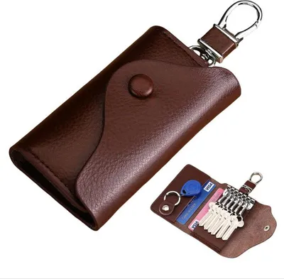 Image de INF Porte-clés de voiture multifonctionnel en cuir Marron