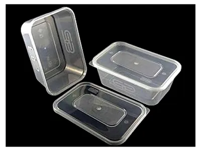 Produktbild von 650ml Mikrowellengeeignete Kunststoffbehälter + Deckel x 25