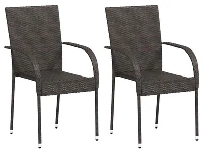 Productafbeelding van Stapelbare Tuinstoelen van Polyrotan (Set van 2)