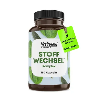 Produktbild von Stoffwechsel Komplex extra stark (180 Kapseln) mit L-Carnitin, Grüntee, Chrom und Cholin