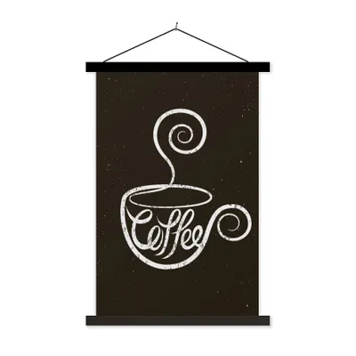 Produktbild von MuchoWow® Textilposter Sprichwörter - Kreidetafel - Zitate - Kaffee 40x60 cm mit schwarzem Rahmen - Wanddekorationen