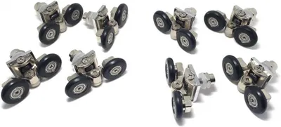 Productafbeelding van Douchedeurrollen voor enkele douchedeur - Set van 8 - Lopers - Wielen - Katrollen diameter 25 mm zinklegering vervangingsonderdelen