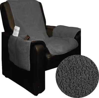 Immagine prodotto di Copripoltrona in lana d'agnello 147x147 cm (antracite), coprisedia