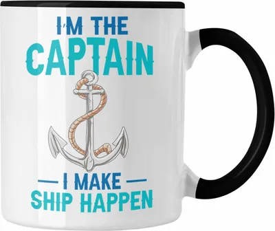 Produktbild von Trendation - Segler Geschenkidee Kapitäne Bootsfahrer Lustige Tasse Segelboot-Motiv Anker Segeln (Schwarz)