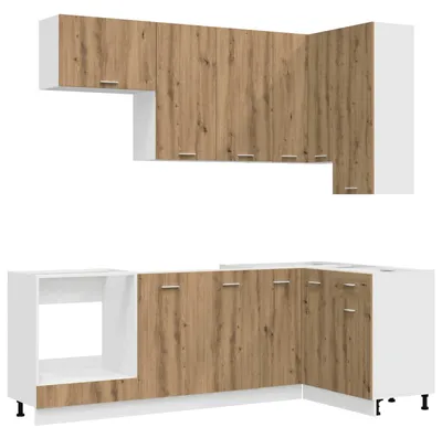 Produktbild von vidaXL Kücheneinheit LYON 8 pcs Artisan-Eiche Holzwerkstoff