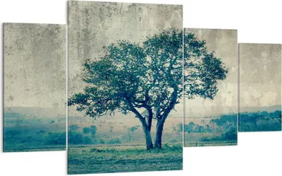 Produktbild von Bild auf Leinwand - Leinwandbild - Baum Natur Feld - 160x90cm - Wand Bild - Wanddeko - Wandbilder - Leinwanddruck - Bilder - Kunstdruck - Wanddekoration - Leinwand bilder - Wandkunst - DL160x90-3627
