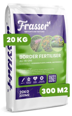 Obrázok produktu pre Border Hnojivo All-in-One 20 kg – pre plochu 300 m2 – NPK 6-3-12 + 3MgO + chitín – Profesionálne hnojivo pre silný trávnik a dlhodobú starostlivosť – Frassor