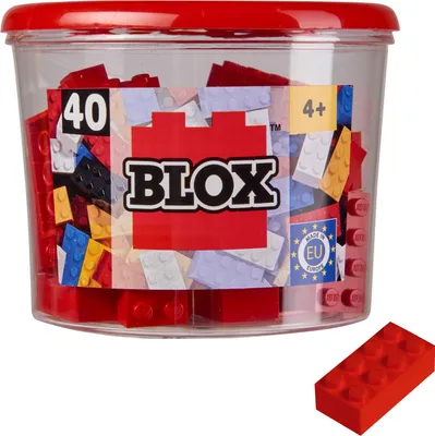 Produktbild von Simba Blox, 40 gelbe Bausteine für Kinder ab 3 Jahren, 8er Steine, in Dose, hohe Qualität, vollkompatibel mit vielen anderen Herstellern