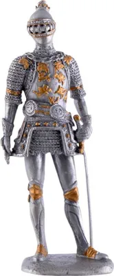 Produktbild von Zinnfigur Ritter stehend mit Schwert in seiner linken Hand