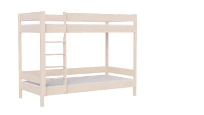 Produktbild von Etagenbett 160x80 Kinderbett mit Rausfallschutz & Lattenrost naturbelassen 80 x 160 für Mädchen und Jungen Massivholz Kiefer und MDF Möbelplatte,