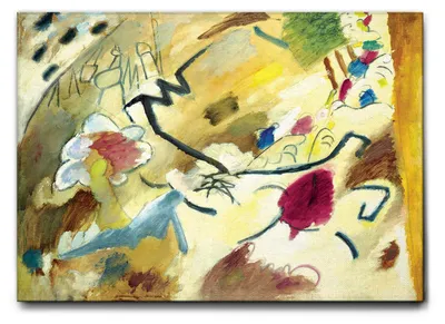 Zdjęcie produktu dla Giallobus - Improwizacja z końmi - Vassily Kandinsky - 140D x 100S cm - Obraz - Standaard frame canvas