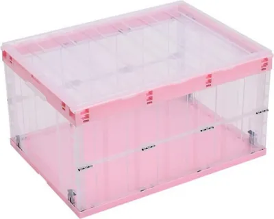 Produktbild von Platzsparende Faltbare Aufbewahrungsboxen Mit Deckel Für Vielseitige Verwendung, 2 x 55 Liter, Rosa