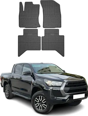 Image de 2015-2025 Tapis de sol Toyota Hilux VIII caoutchouc noir 4 pièces