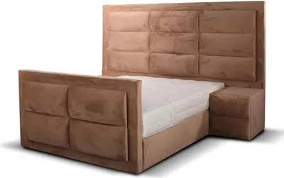 Produktbild von Doppelbett Bett Schlafzimmer 180сm Matratze Braun moderner Stil Hochwertig