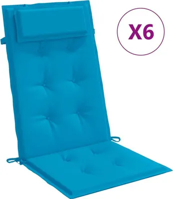 Immagine prodotto di vidaXL Cuscini per schienale alto 6 pz. Tessuto Oxford azzurro
