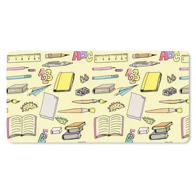Produktbild von MuchoWow® Schreibtischunterlage Schule - Muster - Bleistift 80x40 cm - XXL Mauspad - Gaming Mauspad
