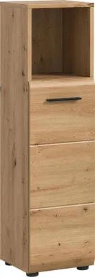 Produktbild von Badezimmer Midischrank mit 30 cm Breite in Eiche, 1 Schublade & 1 offenes Fach - IGGESUND-158