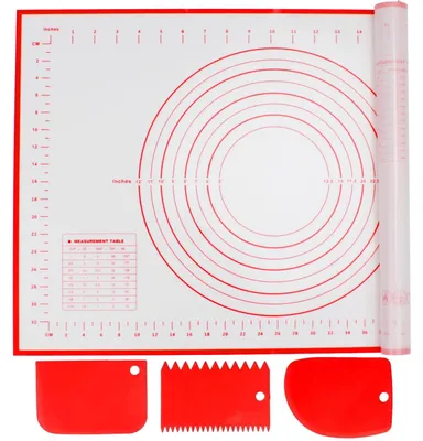 Image de Alyvisun, tapis de cuisson en silicone antidérapant, dimensions 60x40 cm, avec 3 spatules à pâte