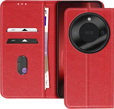 Produktbild von Avizar, Chesterfield Klappetui mit Standfunktion für Honor Magic 8 Lite, Rot