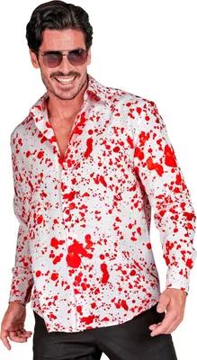 Produktbild von Blutbeflecktes weißes Hemd für Herren Halloween - S / M