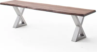 Produktbild von Esszimmer Sitzbank mit 160 cm Breite, Akazie massiv, walnussfarben lackiert - COSENZA-06