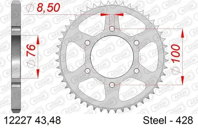 Produktbild von AFAM Kettenrad 12227-48 Hinten für YAMAHA MOTORCYCLES MT Stahl
