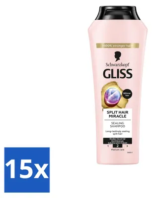 Productafbeelding van 15 x Gliss Kur Miracle Shampoo voor beschadigd haar - 400 ml - Voordeelverpakking - 15 stuks
