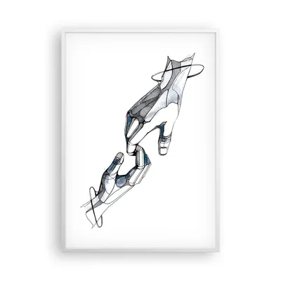 Produktbild von Gerahmtes Poster - Weißer Rahmen - Surrealismus Hände Hilfe - 70x100 cm - Wand Bild - Wanddeko - Wandbilder - Kunstposter - Wandposter - Bilderrahmen - Bilder - Kunstdruck - P2WPA70x100-4438