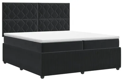 Zdjęcie produktu dla vidaXL Łóżko sprężynowe z materacem czarne 200 x 200 cm aksamitne