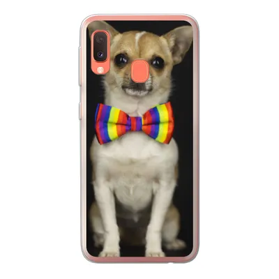 Produktbild von MuchoWow® Handyhülle Schutzhülle Hülle für Samsung Galaxy A20e Hund - Fliege - Schwarz Silikon Softcase Handy Hülle