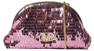Image de Sac à main Marc Ellis, paillettes, couleur fuchsia, bandoulière à chaîne amovible