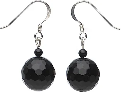 Produktbild von Ohrringe Ohrhänger aus echtem Onyx & 925er Silber facettiert schwarz Damen