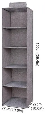 Produktbild von Hängender Aufbewahrungsorganizer, abnehmbare Schubladen, platzsparendes Design, Grau 5-lagig