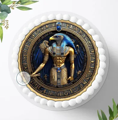 Produktbild von Für die Geburtstags Torte ein Tortenaufleger, Zuckerbild mit dem Motiv: Tutanchamun, Essbares Foto für Torten, Fondant, Ø 20cm, 2185z