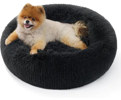 Produktbild von Katzenbett waschbar Ø 60 cm Dunkelgrau L 60 x B 60 x H 14 cm