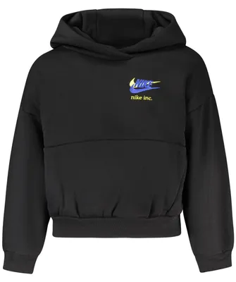 Image de Sweat-shirt noir sans fermeture éclair pour enfants, avec capuche et poche