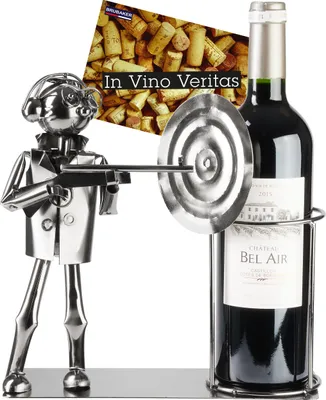 Produktbild von BRUBAKER Weinflaschenhalter Schütze mit Gewehr und Zielscheibe - Metall Flaschenhalter Schießsport - Wein Geschenk